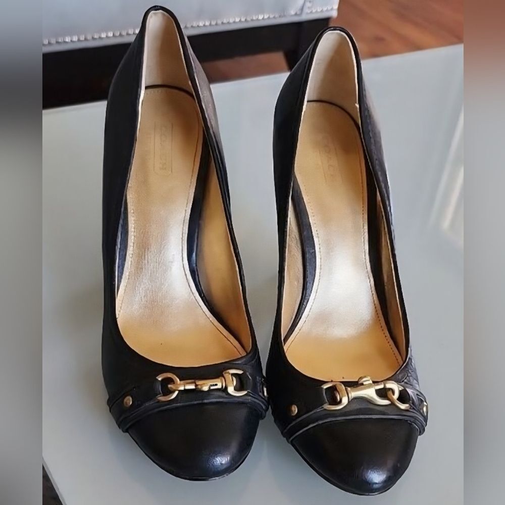 Coach Desaree Y2KChic Corpcore Luxe Preppy Mob Wife Leather Heels Size 10